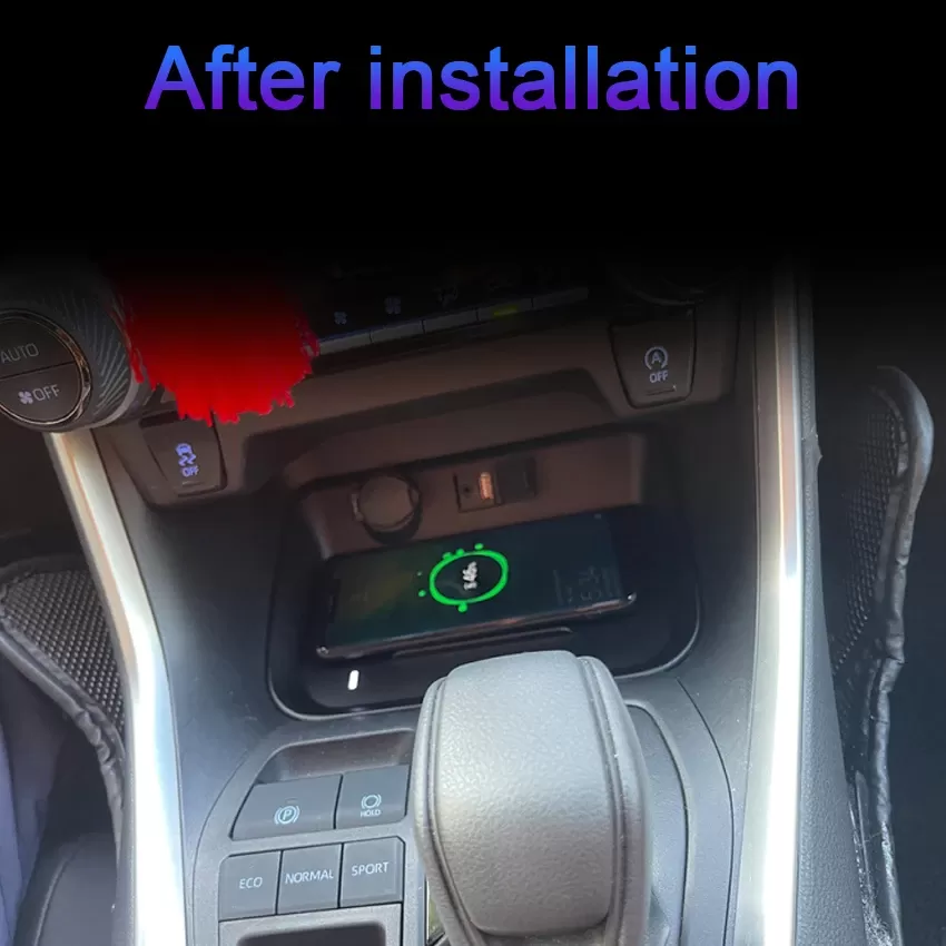 מטען אלחוטי מהיר לרכב 15W לטויוטה RAV4 - תמונה 3