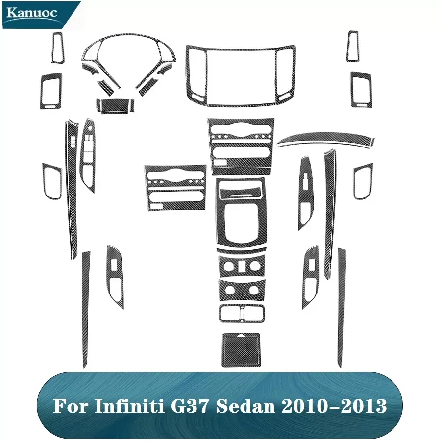 מדבקות פחמן שחור לעיצוב פנימי לאינפיניטי G37